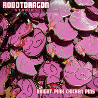 Bright Pink Chicken Pin