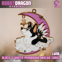 Black & White Pembroke Welsh Corgi Ornament
