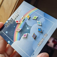 Tiny Star Hard Enamel Pins (Nickel, Transparent Rainbow)