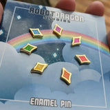 Tiny Star Hard Enamel Pins (Gold, Neon Rainbow)