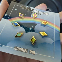 Tiny Star Hard Enamel Pins (Gold, Rainbow #2)