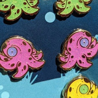 Paired Glitter Octopus Mini Enamel Pin